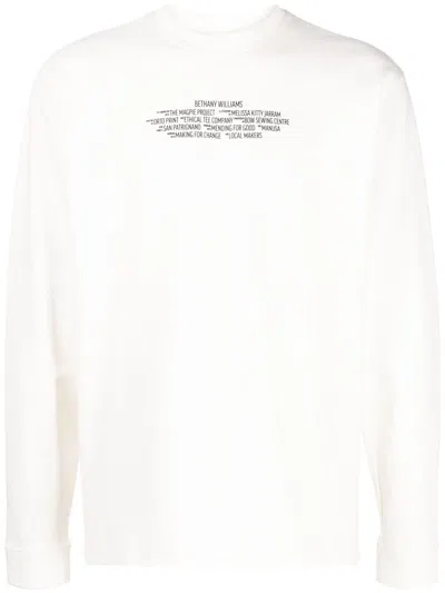 Bethany Williams Logo-print Long-sleeved T-shirt In Blue