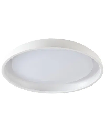 Bethel International 1-light Matte Led Flush Mount With Acrylic Diffuser In White