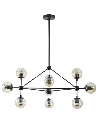 Bethel International 10-light Chandelier With Glass Shades In Black