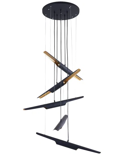 Bethel International 10-light D34in Matte Flushed Chandelier With Hanging  Pendant Tubes In Black