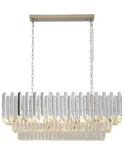 Bethel International 12-light Stainless Steel Chandelier With Crystal In Gray