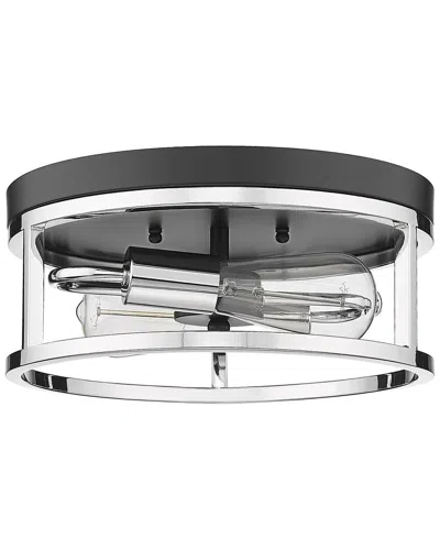 Bethel International 12in Iron Flush Mount In Gray