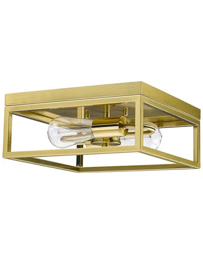 Bethel International 12in Metal Flush Mount In Gold