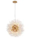 Bethel International 16-light Stainless Steel Chandelier With Crystal Accents In Gold