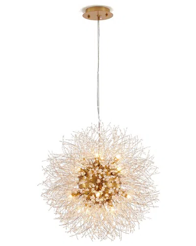 Bethel International 16-light Stainless Steel Chandelier With Crystal Accents In Gold