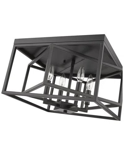 Bethel International 16in Iron Flush Mount In Gray