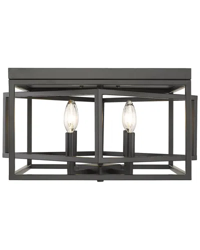 Bethel International 16in Iron Flush Mount In Gray