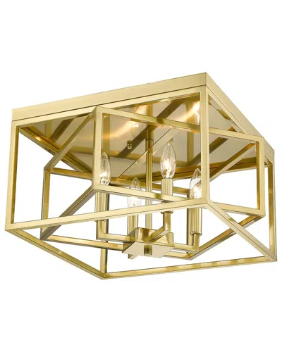 Bethel International 16in Iron Flush Mount In Gold