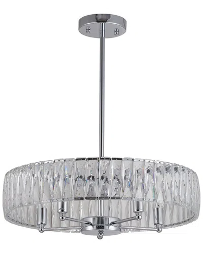 Bethel International 22in Metal Chandelier With Crystals In Gray