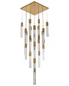 Bethel International 25-light Island Lighting With Hanging Block Crystal  Pendants