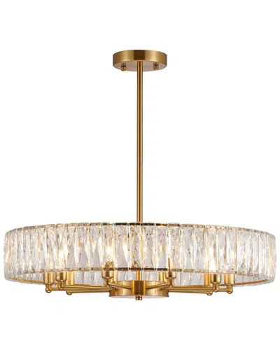 Bethel International 28in Metal Chandelier With Crystals In Gold