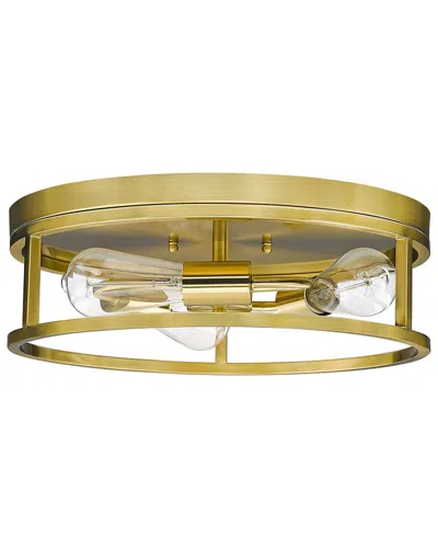 Bethel International 3-light 16in Iron Flush Mount In Gold