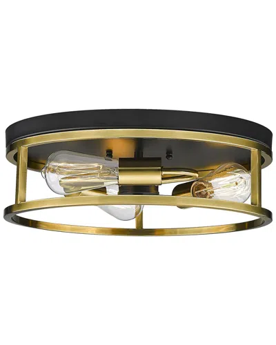 Bethel International 3-light 16in Iron Flush Mount In Gold
