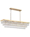 Bethel International 48in Metal Chandelier With Crystals