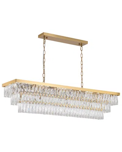 Bethel International 48in Metal Chandelier With Crystals In Gold