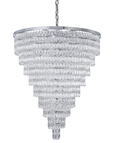 Bethel International 49in Metal Chandelier With Crystals In Transparent