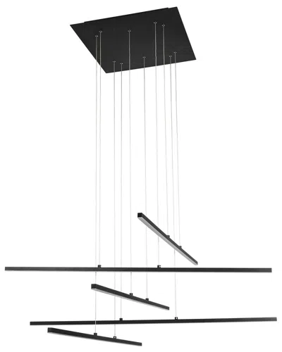 Bethel International 5-light Matte Led Chandelier With Hanging Stick Pendants In Black