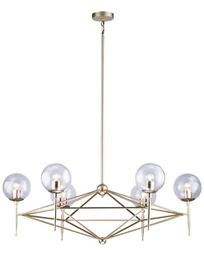 Bethel International 6-light Iron Chandelier With Glass Globe Shades In Gray