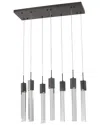 Bethel International 7-light Matte Island Lighting With Hanging Block Crystal  Pendants
