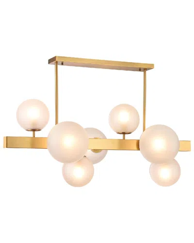 Bethel International 7-light Stainless Steel Chandelier With Glass Shades In Gold