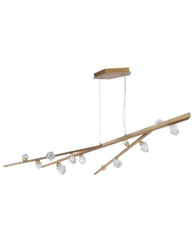 Bethel International 75in Metal Chandelier With Crystals In Gold