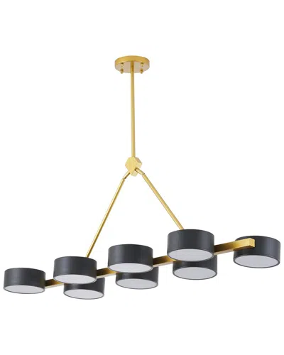 Bethel International 8-light Led Chandelier With Round Accent Shades In Black