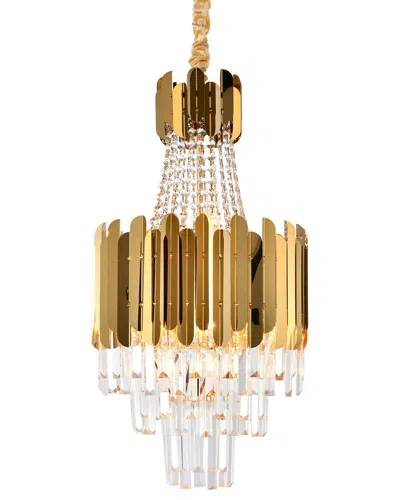 Bethel International 8-light Stainless Steel Chandelier With Crystals In Gold