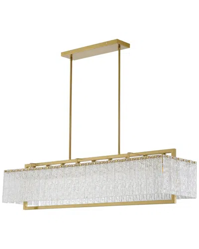 Bethel International 9-light Chandelier With Rippled Glass In Gold