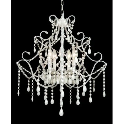 Bethel International Et Series 5-light Candle-style Chandelier In White,white