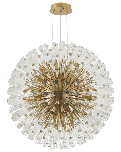 Bethel International Metal Chandelier With Crystals In Metallic