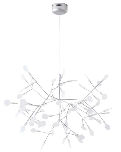 Bethel International Metal Led Chandelier With Frosted Acrylic Diffusers In White