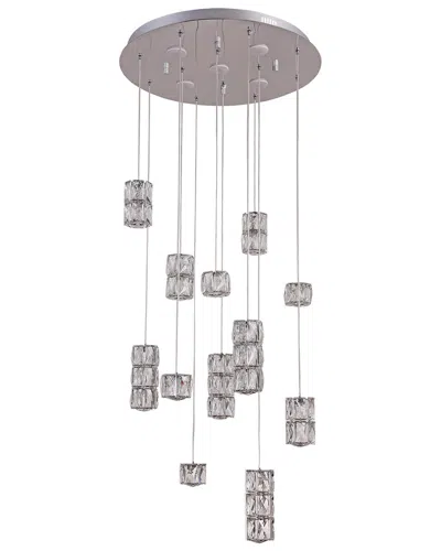Bethel International Metal Led Lighting With Crystal Hanging Pendants In Black