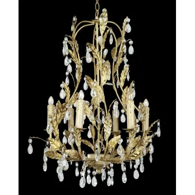 Bethel International Rt Series 6-light Candle-style Chandelier In Gold