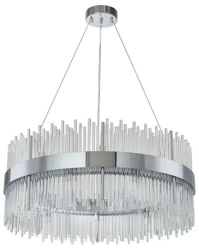 Bethel International Stainless Steel Chandelier With Glass Rods In Gray