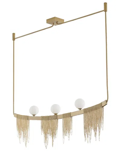 Bethel International Stainless Steel Chandelier With Glass Shades In Gold