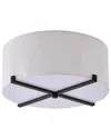 Bethel International Stainless Steel Flush Mount With Fabric Shade