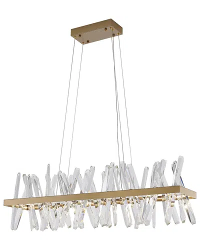 Bethel International Stainless Steel Led Chandelier With Crystals In White