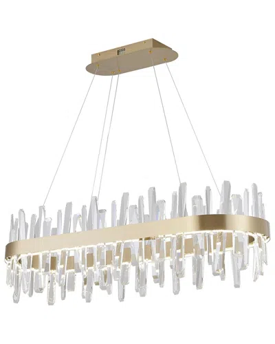 Bethel International Stainless Steel Led Chandelier With Crystals In Neutral