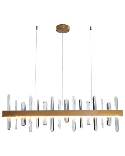Bethel International Stainless Steel Led Chandelier With Crystals In Brown