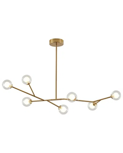 Bethel International Steel Chandelier With Glass Shades In Gold