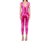 Bethelhelena Bare Jumpsuit In Holographic Fuchsia In Multi