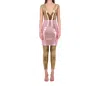 Bethelhelena Bare Mini Skirt In Holographic Bubblegum Pink In Multi