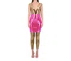 Bethelhelena Bare Skirt In Holographic Fuchsia In Pink
