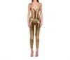 Bethelhelena Bare V-neck Jumpsuit In Holographic Gold In Multi