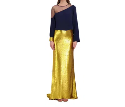 Bethelhelena Sequin Skirt In Sun Gold In Multi