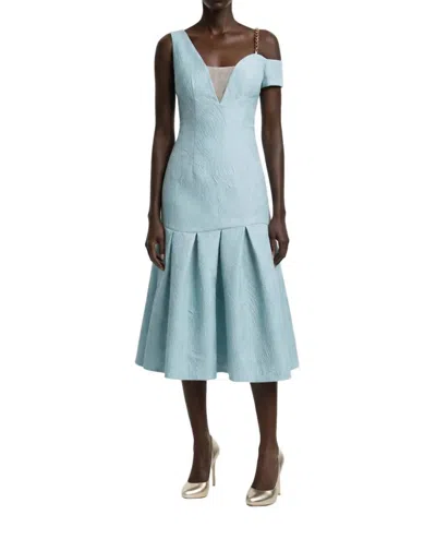 Bethelhelena Tea Garden Dress In Pale Azure In Metallic