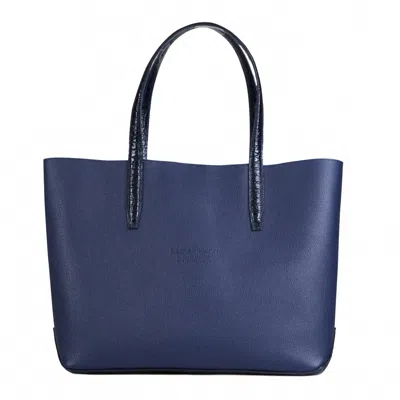 Bethelhelena Totes Up For It Bag In Navy-navy Gloss Crocodile In Blue
