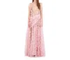 Bethelhelena Tulle Delight Overlay Dress In Pink With Floral Motif In Multi