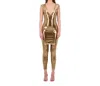 Bethelhelena Wanderlust Bare Bodysuit And Mini Ksirt Pair In Holographic Black In Multi