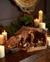 Bethlehem Star Large Cave Olive Wood Nativity Set